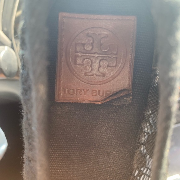 Tory Burch Blue Lucia Lace Leather Jackie Peep Toe - Picture 4 of 8